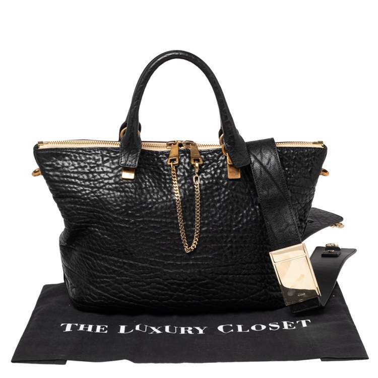 Pre Owned Chloe Black Leather Baylee Tote 