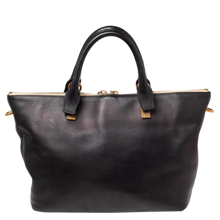 Pre Owned Chloe Black Leather Baylee Tote 
