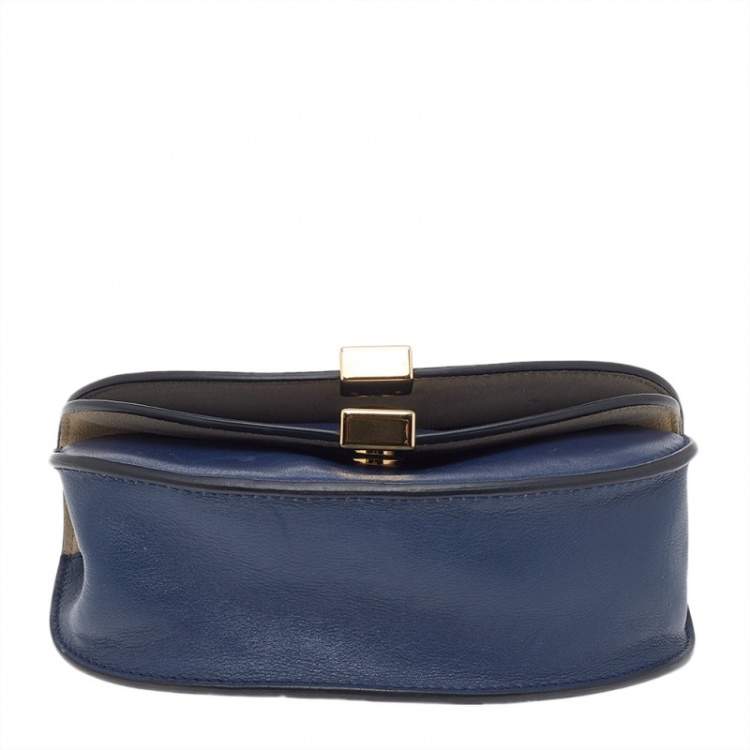Pre Owned Chloe Blue Leather Georgia Shoulder Bag