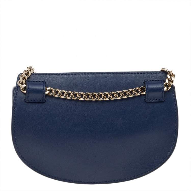 Pre Owned Chloe Blue Leather Georgia Shoulder Bag