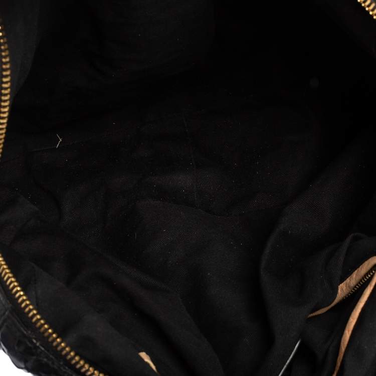 Pre Owned Chloe Black Python and Leather Medium Paraty Shoulder Bag