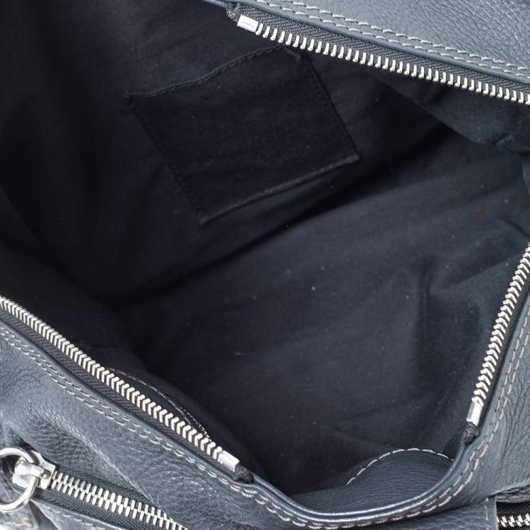 Pre Owned Chloe Dark Grey Leather Plexo Paddington Tote