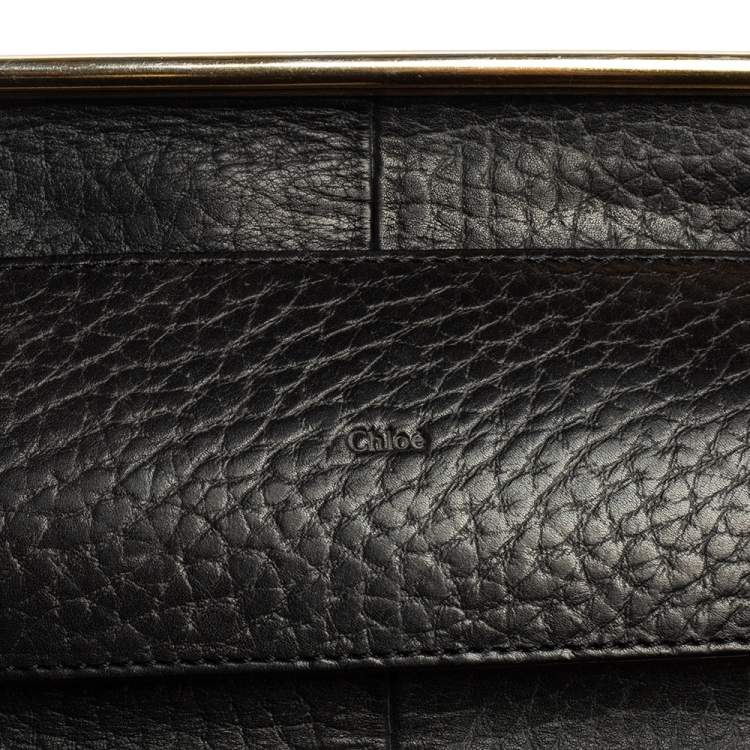 Pre Owned Chloe Black Leather Medium Sally Flap Shoulder Bag