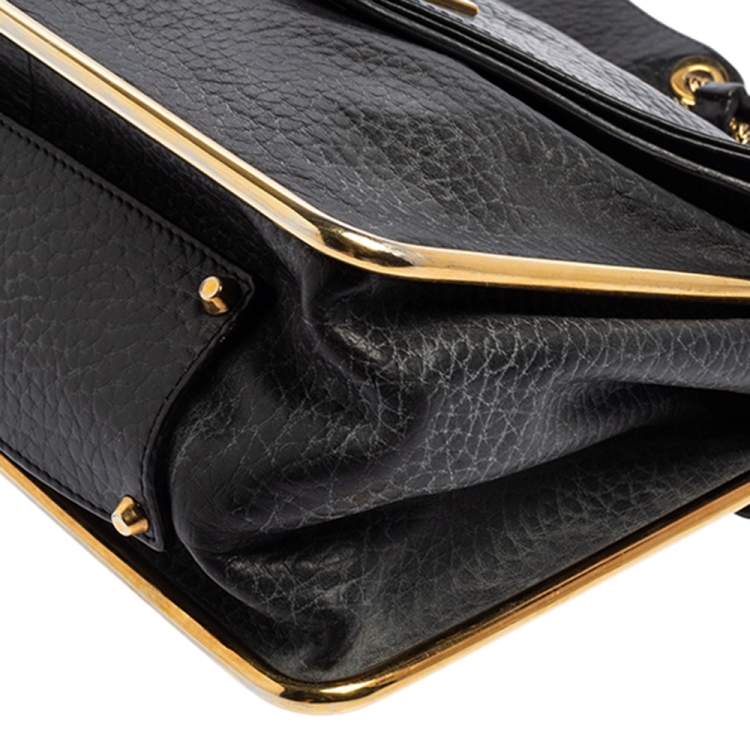 Pre Owned Chloe Black Leather Medium Sally Flap Shoulder Bag