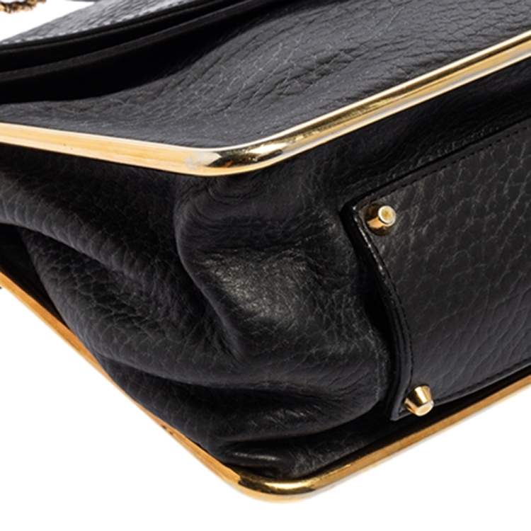 Pre Owned Chloe Black Leather Medium Sally Flap Shoulder Bag