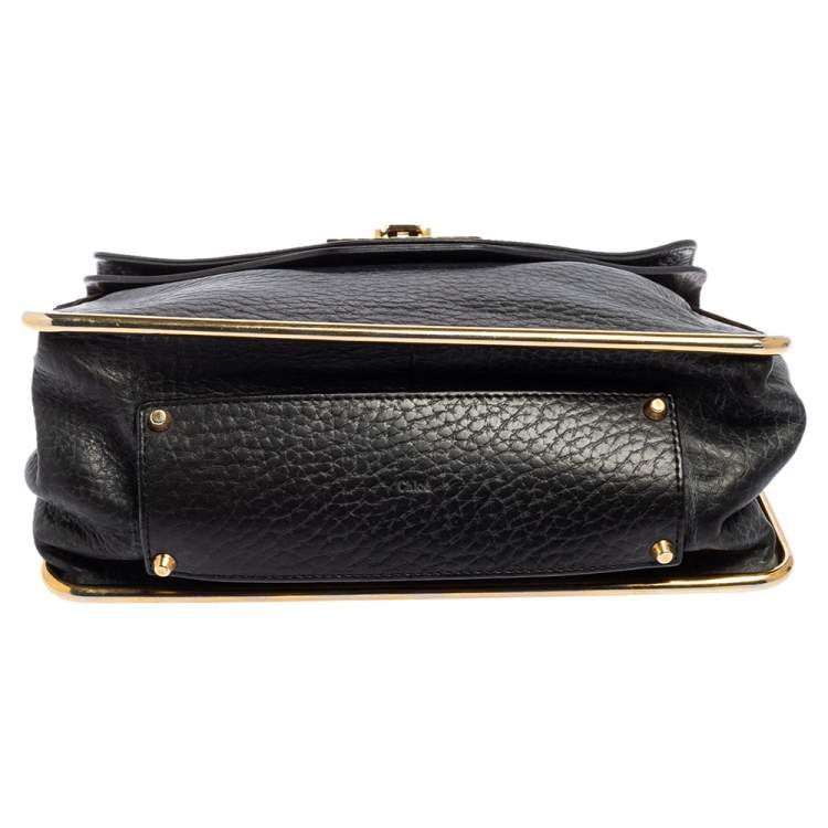 Pre Owned Chloe Black Leather Medium Sally Flap Shoulder Bag