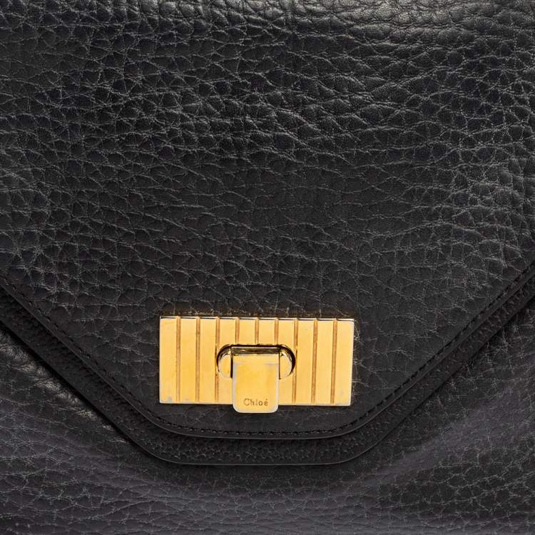 Pre Owned Chloe Black Leather Medium Sally Flap Shoulder Bag