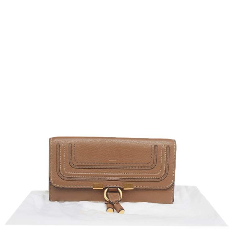 Pre Owned Chloe Beige Leather Marcie Long Wallet