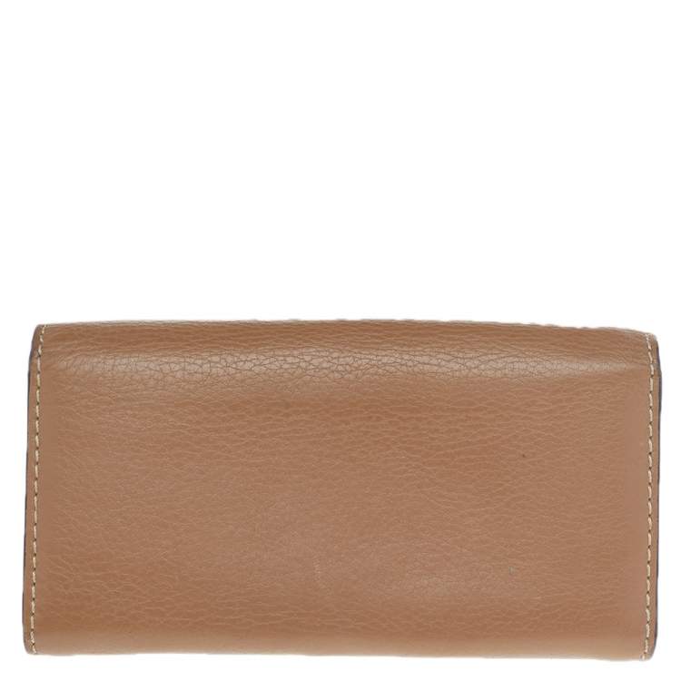 Pre Owned Chloe Beige Leather Marcie Long Wallet