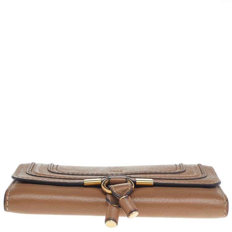 Pre Owned Chloe Beige Leather Marcie Long Wallet