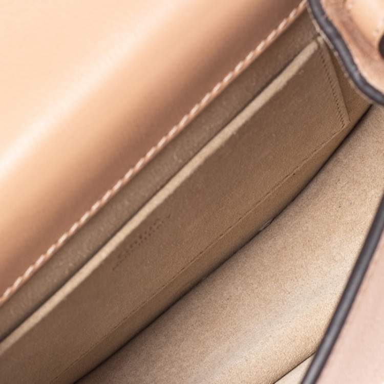 Pre Owned Chloe Dark Beige Leather and Suede Small Nile Bracelet Shoulder Bag