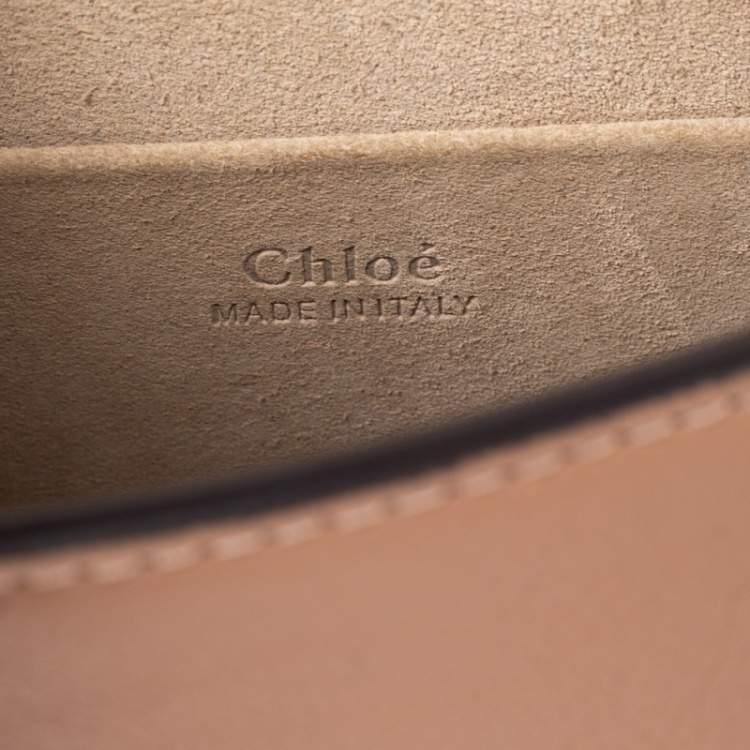 Pre Owned Chloe Dark Beige Leather and Suede Small Nile Bracelet Shoulder Bag