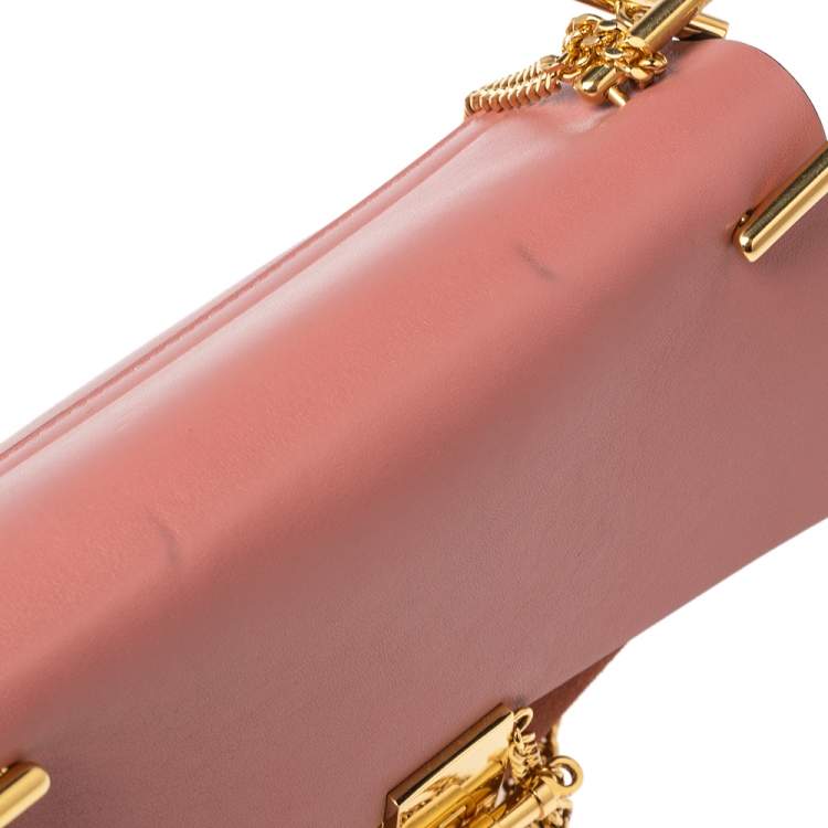 Pre Owned Chloe Pink Leather and Suede Medium Drew Shoulder Bag
