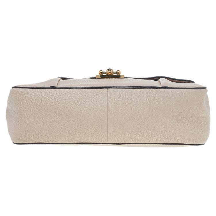 Pre Owned Chloe Cream Leather Large Elsie Shoulder Bag