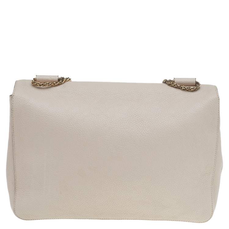 Pre Owned Chloe Cream Leather Large Elsie Shoulder Bag