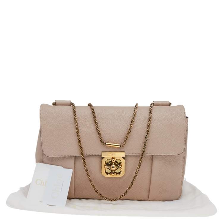 Pre Owned Chloe Cream Leather Large Elsie Shoulder Bag