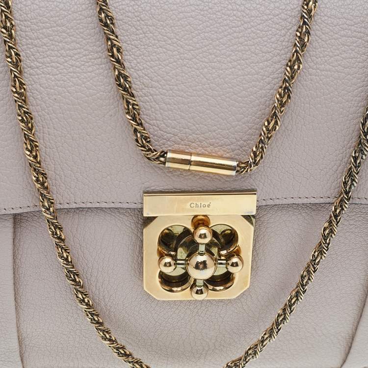 Pre Owned Chloe Cream Leather Large Elsie Shoulder Bag