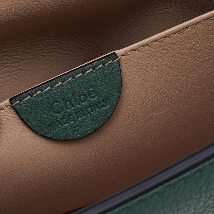 Pre Owned Chloe Green Leather Small Elsie Shoulder Bag