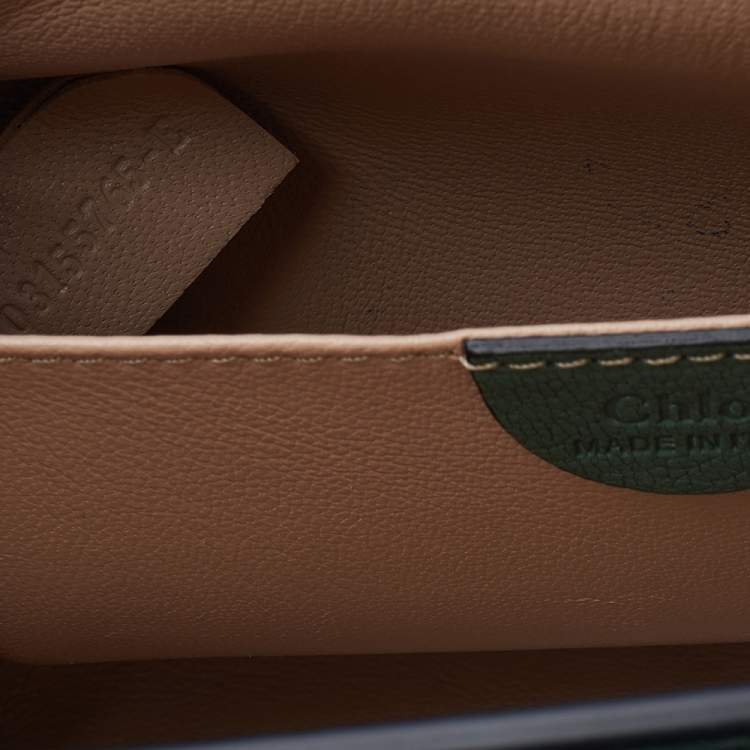Pre Owned Chloe Green Leather Small Elsie Shoulder Bag
