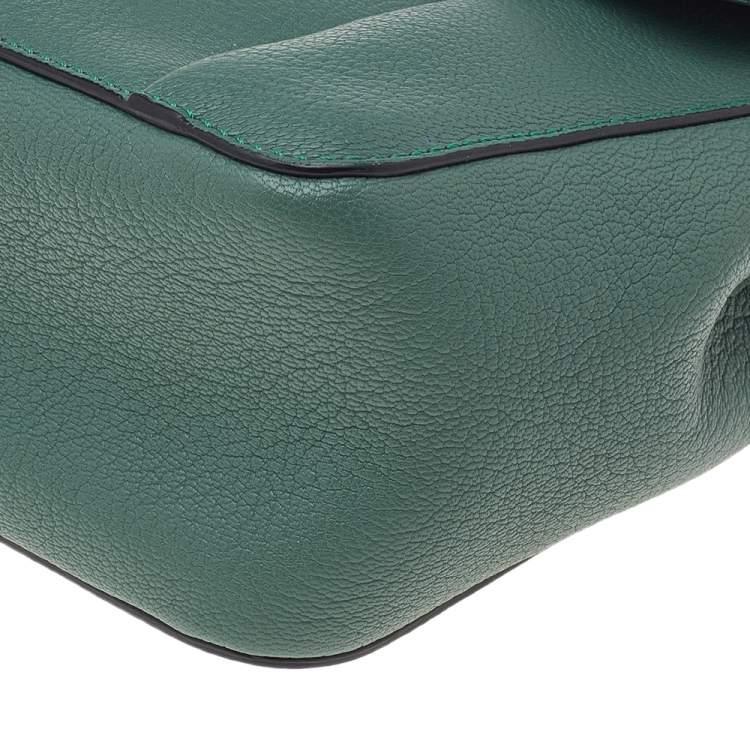 Pre Owned Chloe Green Leather Small Elsie Shoulder Bag