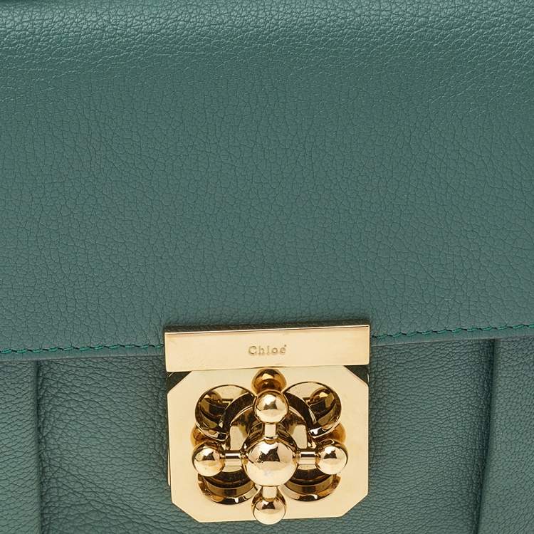 Pre Owned Chloe Green Leather Small Elsie Shoulder Bag