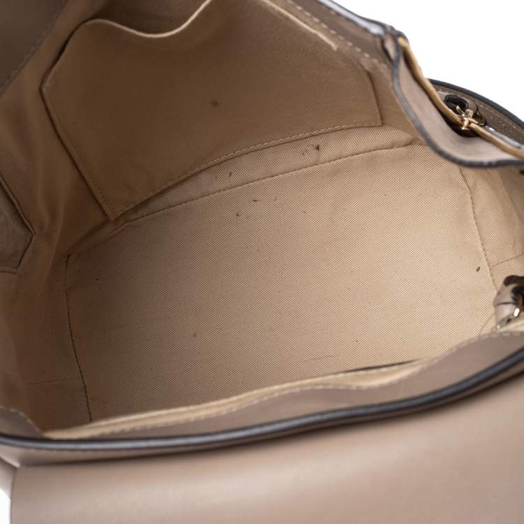 Pre Owned Chloe Grey Leather and Suede Medium Faye Backpack