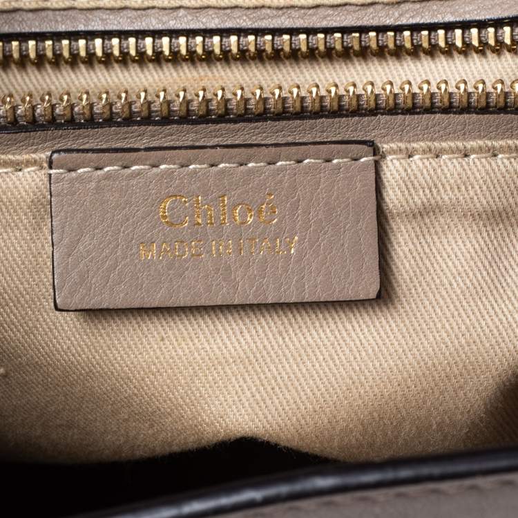Pre Owned Chloe Grey Leather and Suede Medium Faye Backpack