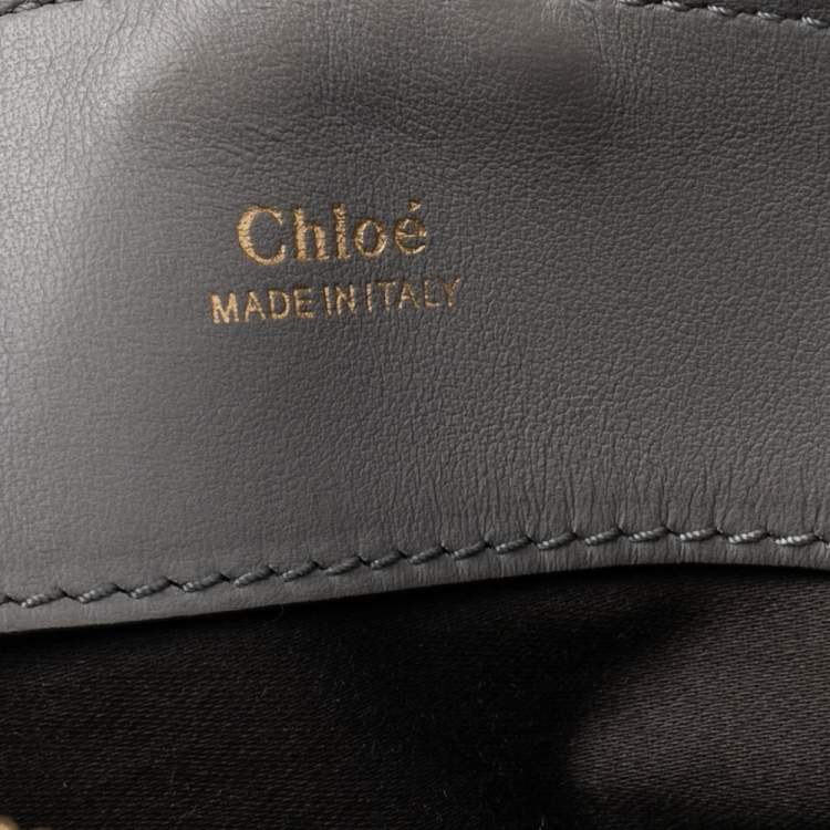Pre Owned Chloe Grey/Beige Leather Small Baylee Tote