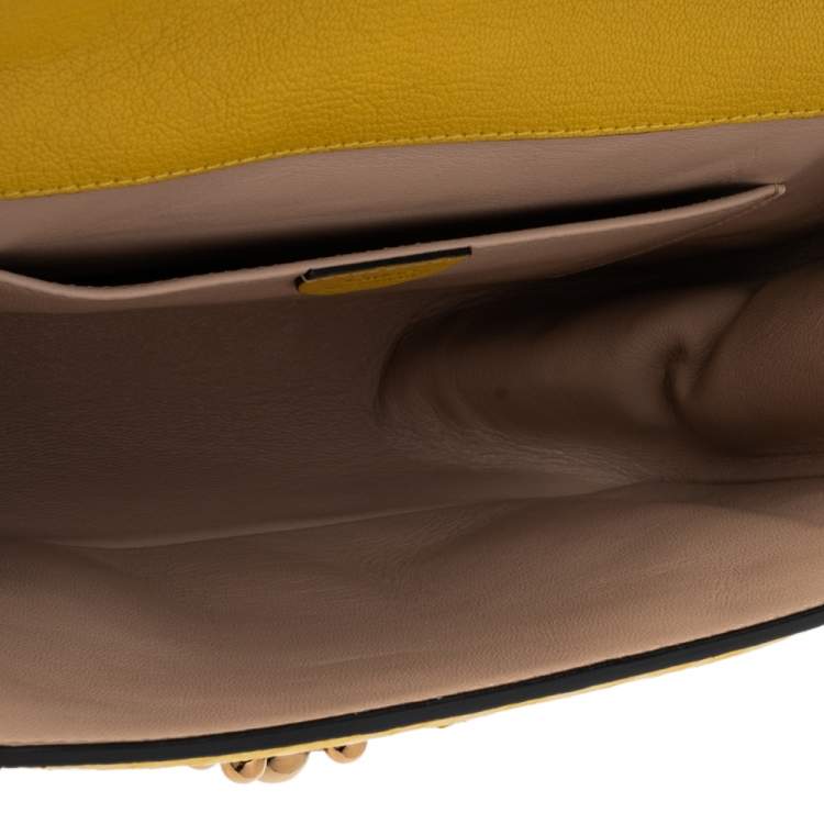 Pre Owned Chloe Yellow Python Medium Elsie Shoulder Bag