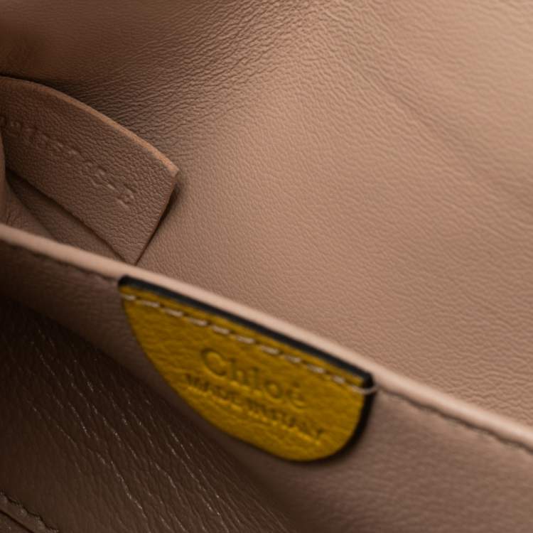 Pre Owned Chloe Yellow Python Medium Elsie Shoulder Bag