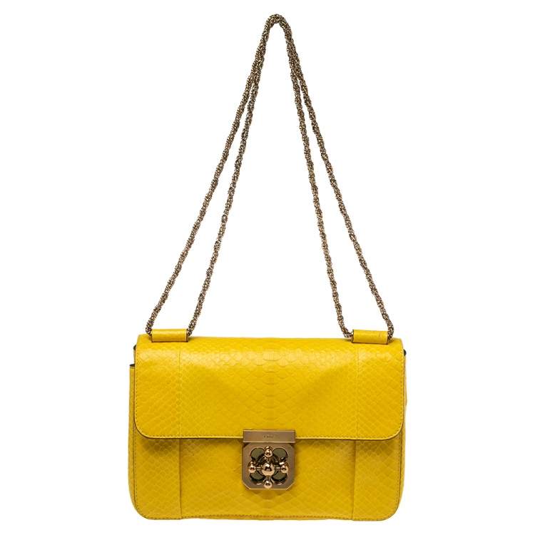 Chloe Yellow Python Medium Elsie Shoulder Bag Chloe The Luxury Closet