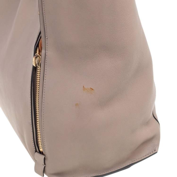 Pre Owned Chloe Beige-Brown Leather And Suede Milo Tote