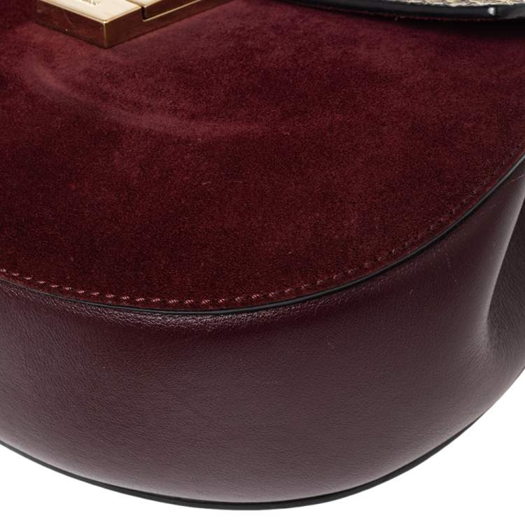 Pre Owned Chloe Multicolor Leather, Suede and Python Medium Drew Shoulder Bag
