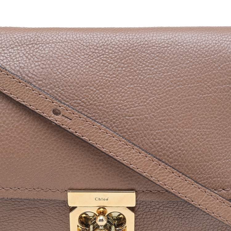 Pre Owned Chloe Beige Leather Elsie Shoulder Bag