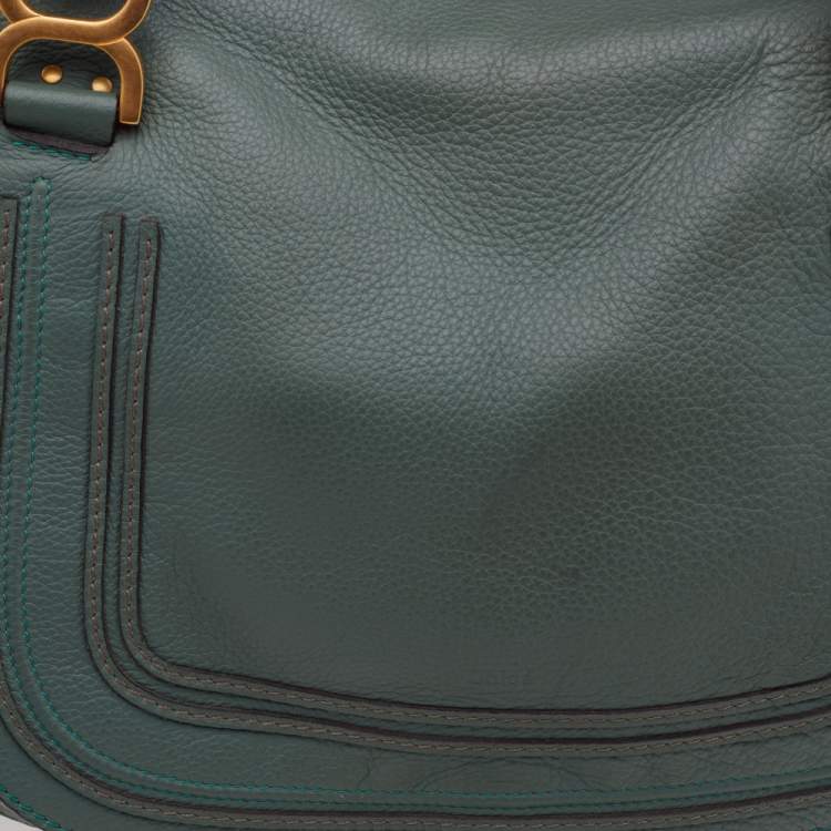 Pre Owned Chloe Green Leather Large Marcie Satchel