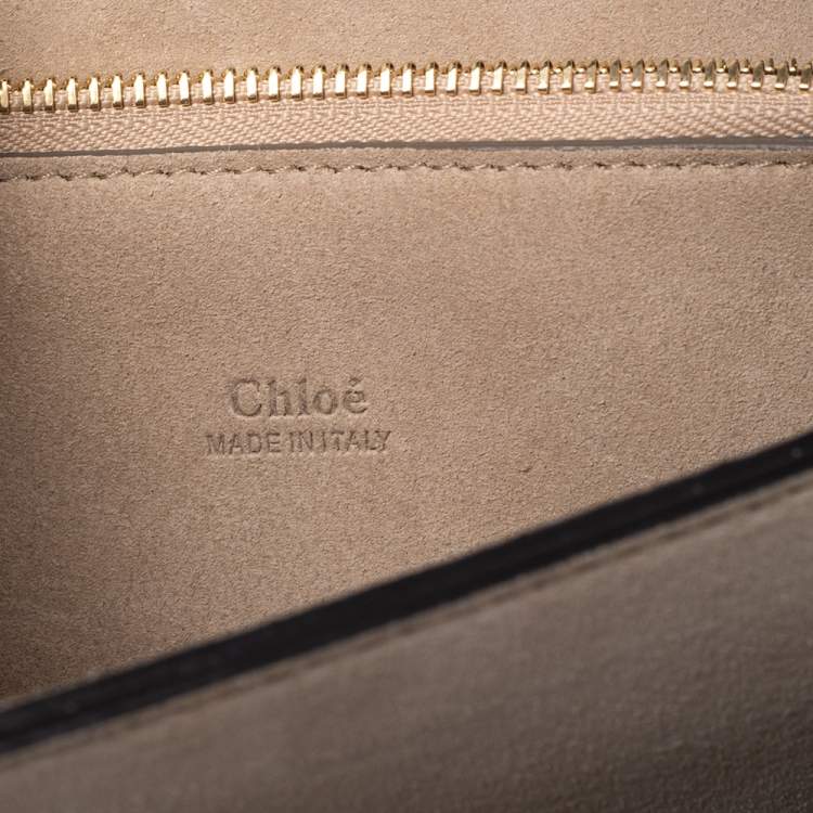 Pre Owned Chloe Teal Blue Leather and Suede Medium Faye Shoulder Bag