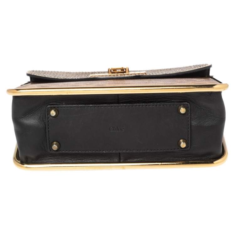Pre Owned Chloe Brown Karung, Sequins and Leather Small Sally Shoulder Bag