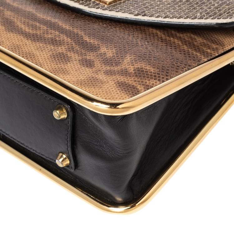 Pre Owned Chloe Brown Karung, Sequins and Leather Small Sally Shoulder Bag