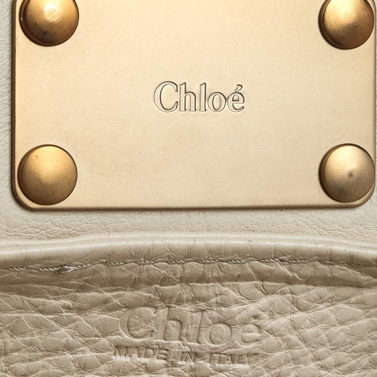 Pre Owned Chloe Off-White Leather Front Pocket Paddington Satchel