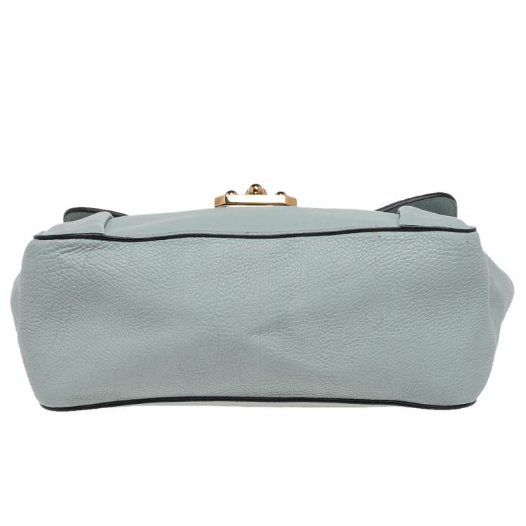 Pre Owned Chloe Mint Green Leather Medium Elsie Shoulder Bag