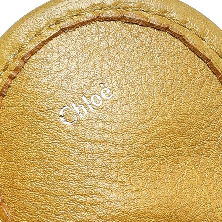 Pre Owned Chloe Yellow Leather Curcuma Perforated Kerala Satchel