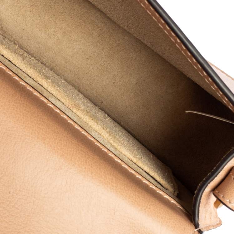 Pre Owned Chloé Beige Leather Small Nile Bracelet Minaudiere Crossbody Bag