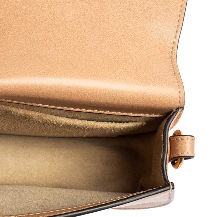 Pre Owned Chloé Beige Leather Small Nile Bracelet Minaudiere Crossbody Bag