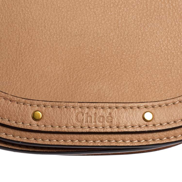 Pre Owned Chloé Beige Leather Small Nile Bracelet Minaudiere Crossbody Bag
