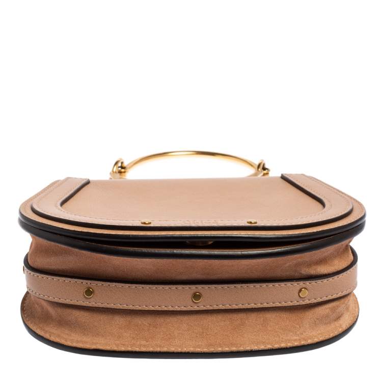 Pre Owned Chloé Beige Leather Small Nile Bracelet Minaudiere Crossbody Bag