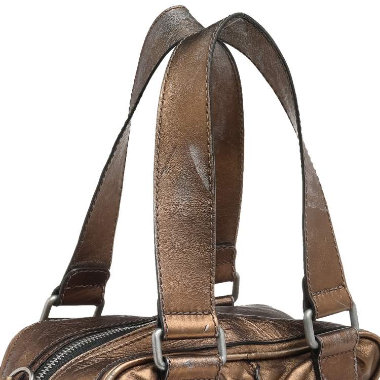 Pre Owned Chloe Metallic Brown Leather Medium Betty Satchel