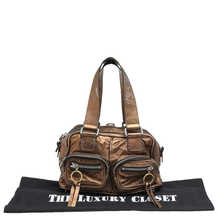 Pre Owned Chloe Metallic Brown Leather Medium Betty Satchel