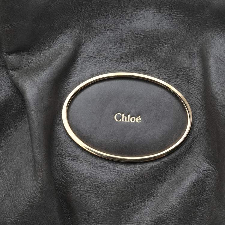 Pre Owned Chloe Dark Olive Leather Victoria Tote