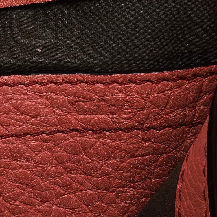 Pre Owned Chloe Peach Leather Mini Marcie Shoulder Bag