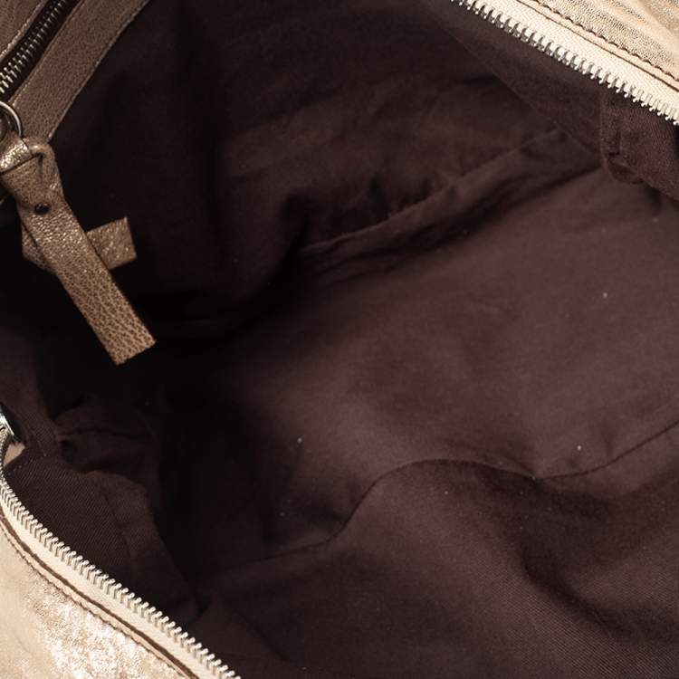 مملوكة مسبقًا Chloe Gold Leather Saskia Satchel 